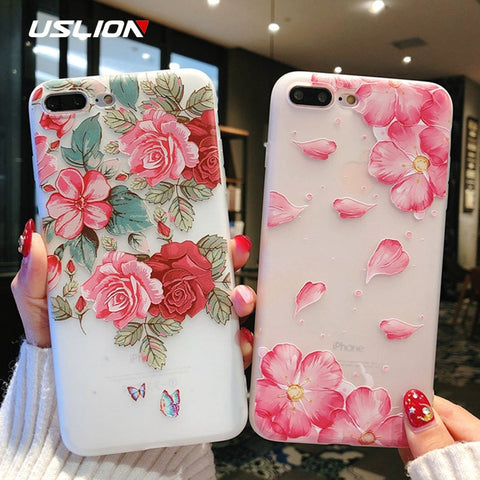 3D Relief Flower Leaves Phone Case