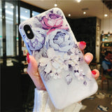 3D Relief Flower Leaves Phone Case