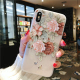 3D Relief Flower Leaves Phone Case