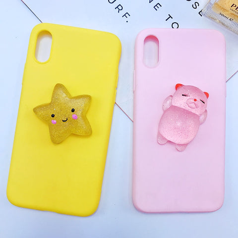 Cute 3D Squishy Cat Cartoon Phone Case