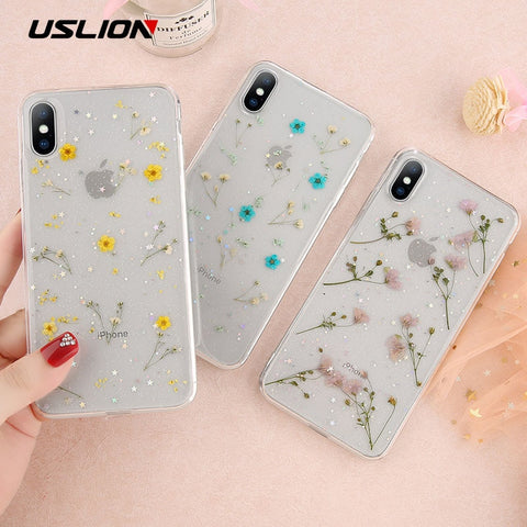 Real Dried Flower Transparent Phone Case