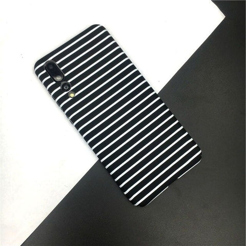Black White Stripe Hard Phone Case