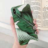 Green Banana Leaf Pattern Phone Case