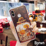 Glitter Stars Lemon Dynamic Bottle Phone Case