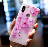 3D Relief Soft Silicone Flower Phone Case