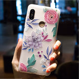 3D Relief Soft Silicone Flower Phone Case