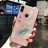 3D Flower Emboss Cartoon Soft Phone Case