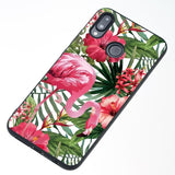 Silicone Shell Flowers Marble Flamingo Phone Case